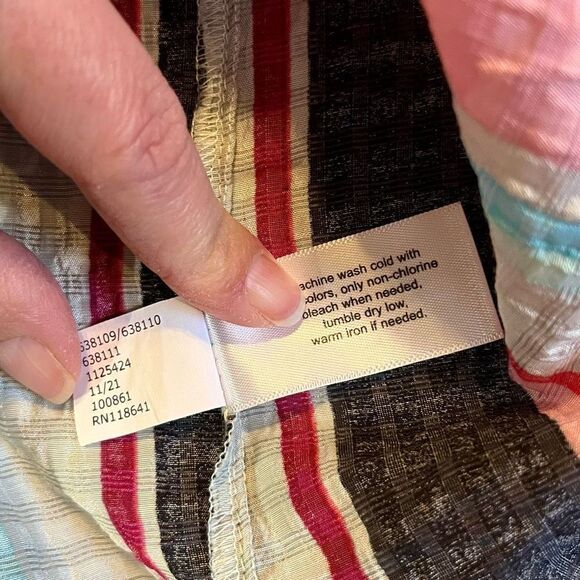 Lane Bryant Women’s Multi-color Short Sleeve Split Neck Stripped Blouse 24 - Picture 9 of 9